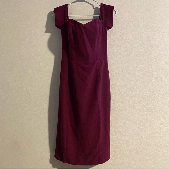 ✨NWT Dress the Population Off The Shoulder Sweetheart Bodycon Midi Dress✨ - Picture 4 of 4